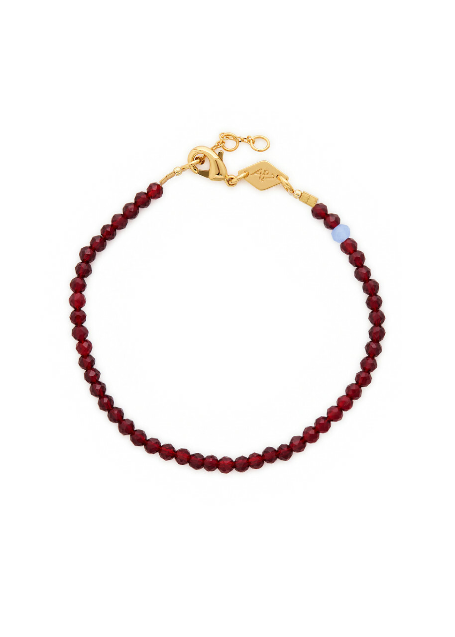 Anni LU Tan Line 18kt Gold-plated Beaded Bracelet - Burgundy - One Size