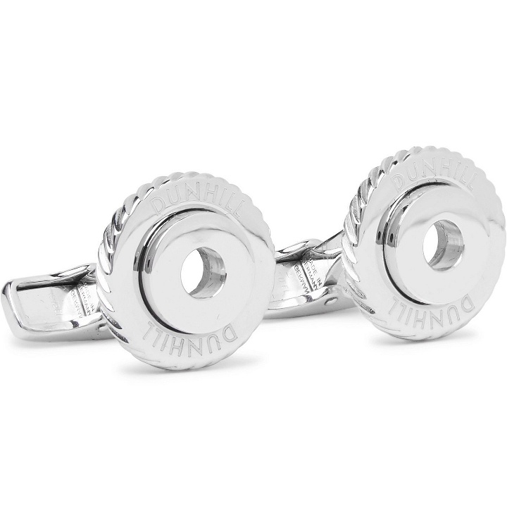 Photo: DUNHILL - Logo-Engraved Sterling Silver Cufflinks - Silver