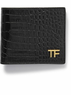 TOM FORD - Croc-Effect Leather Bifold Wallet