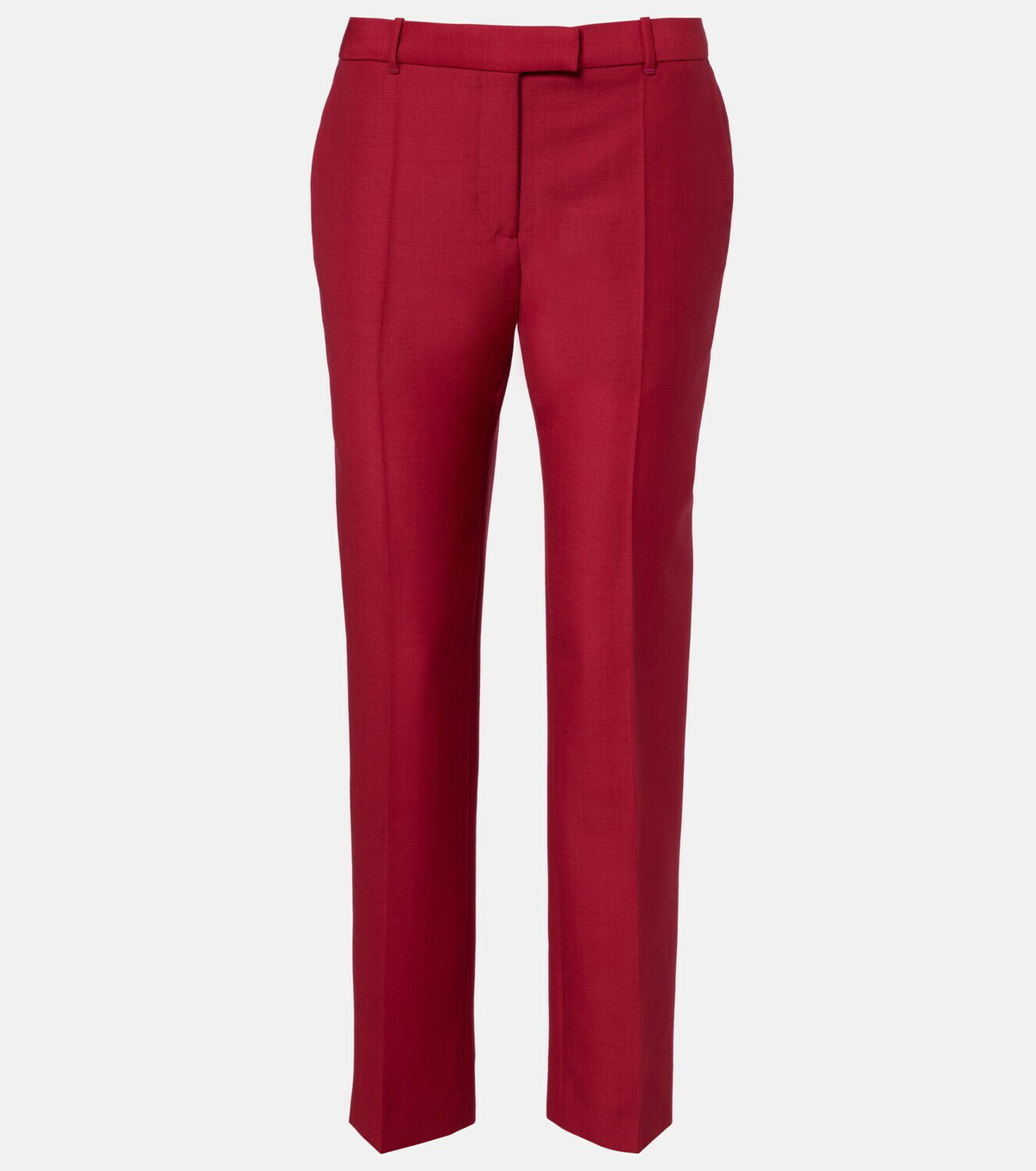McQueen Cropped wool and mohair slim pants