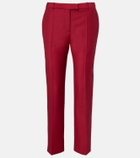 McQueen Cropped wool and mohair slim pants