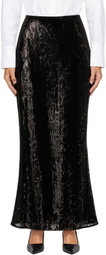 BALMAIN Green Sequinned Maxi Skirt