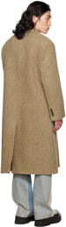 DRAE SSENSE Exclusive Beige Double-Breasted Coat