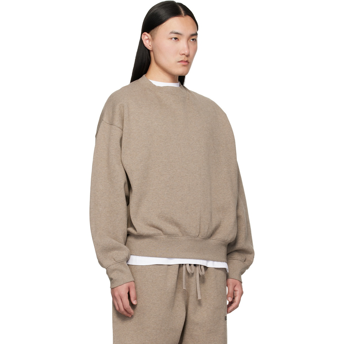 Fear of God ESSENTIALS Beige Classic Crewneck Sweatshirt