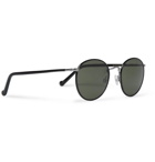 Moscot - Zev Round-Frame Silver-Tone and Enamel Sunglasses - Men - Black