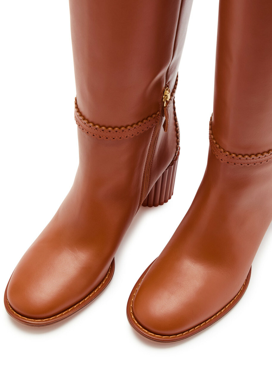 Zimmermann Eddie 70 Leather Knee-high Boots Brown Light