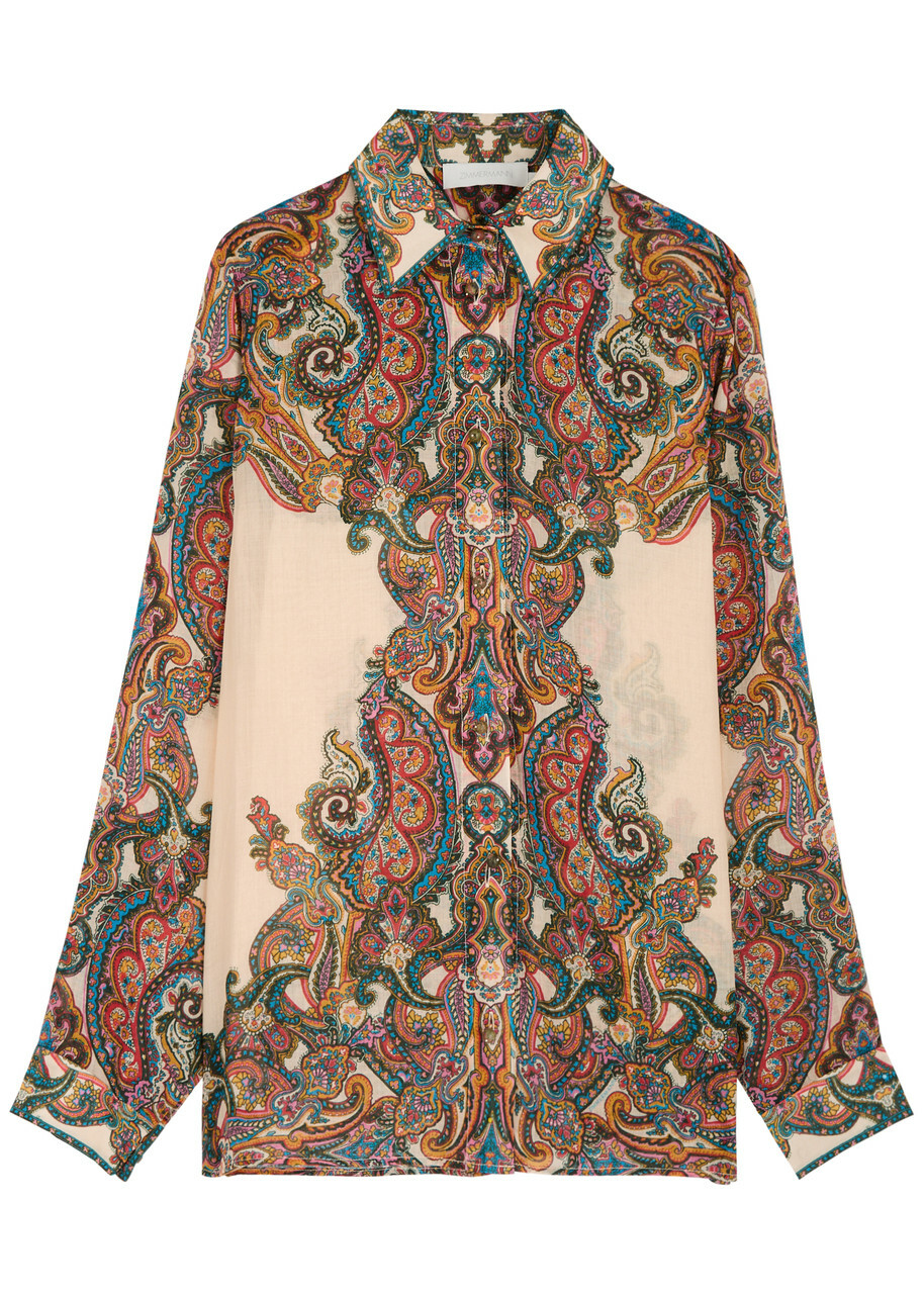 Tシャツ・カットソー Zimmermann Printed ramie oversize Ottie shirt ZIMMERMANN Ottie oversized paisley-print ramie shirt | NET-A