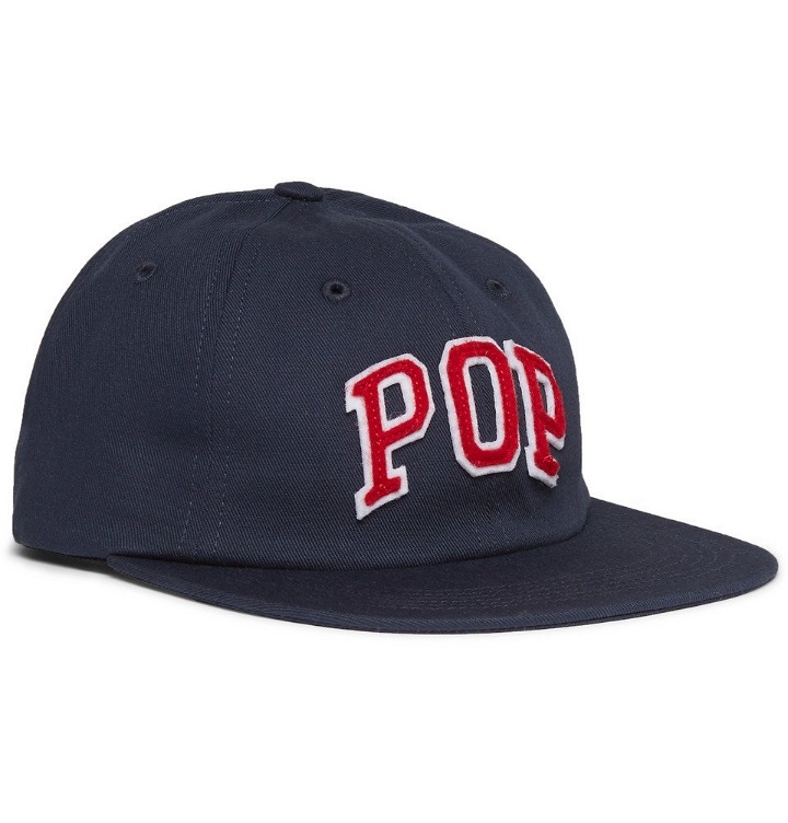 Photo: Pop Trading Company - Logo-Appliquéd Cotton-Twill Baseball Cap - Navy
