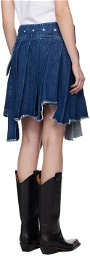 Off-White Blue Pleated Denim Miniskirt