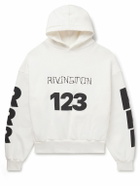 RRR123 - USO-123 Logo-Print Embroidered Cotton-Jersey Hoodie - White