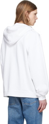 Dsquared2 White Denim Mix Relax Zipped Fit Hoodie