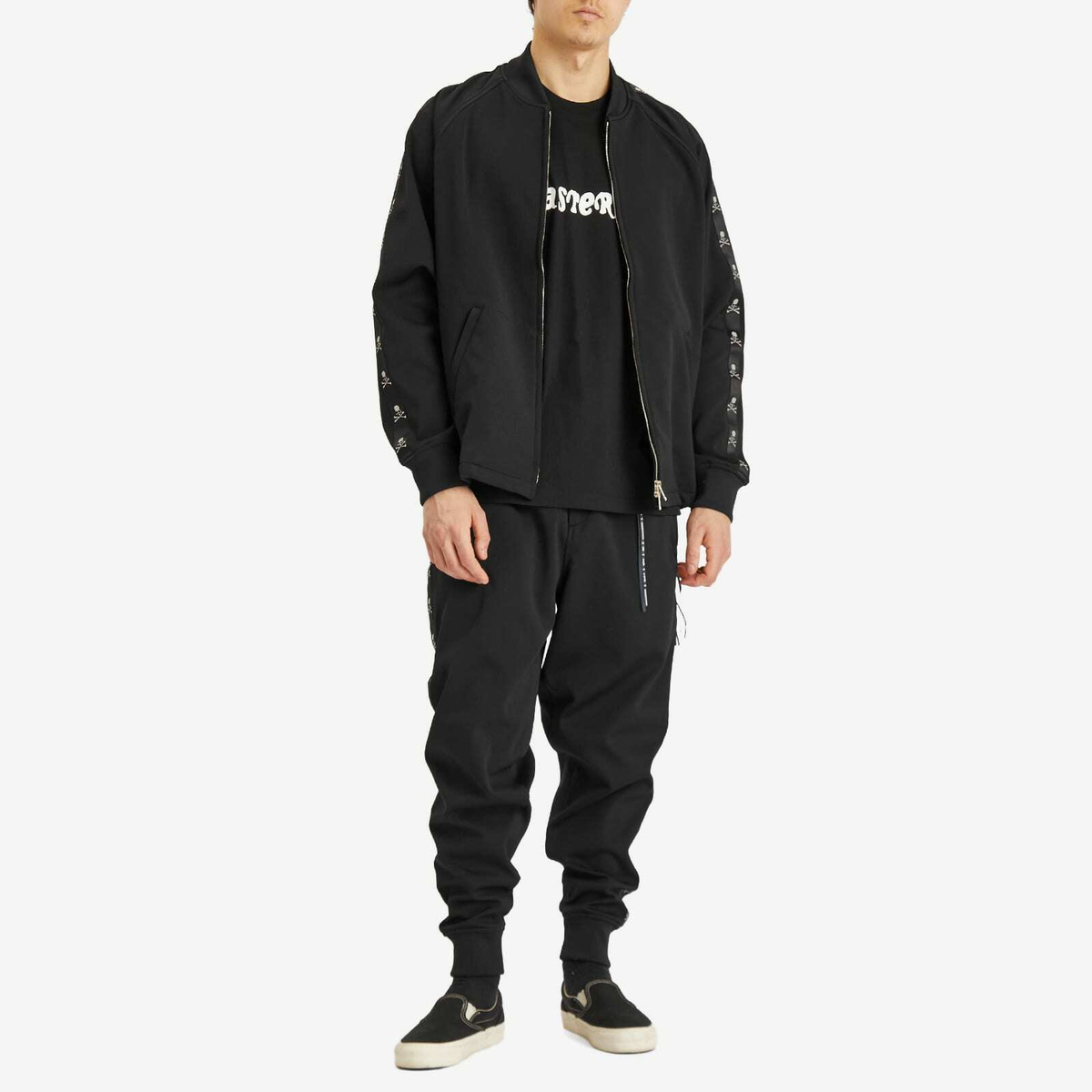mastermind JAPAN Men's Skull Tape Jersey Track Pants in Black