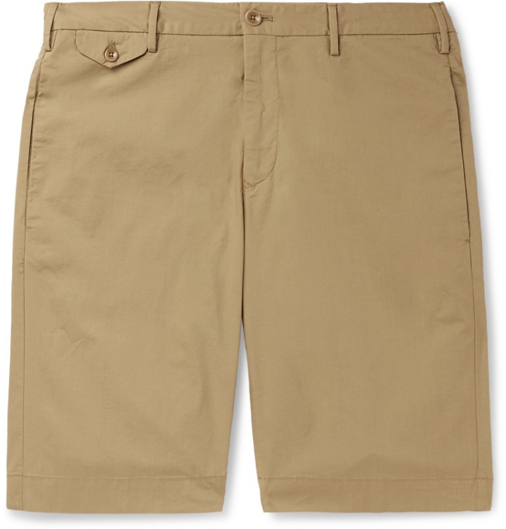 Photo: Incotex - Slim-Fit Cotton-Blend Poplin Bermuda Shorts - Brown