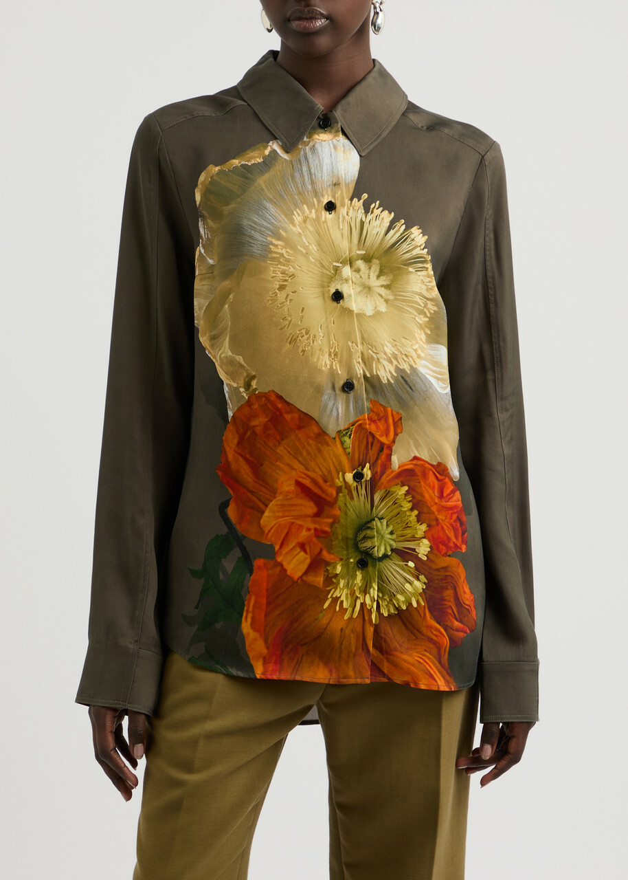 Stine Goya Felix Floral-print Shirt Brown