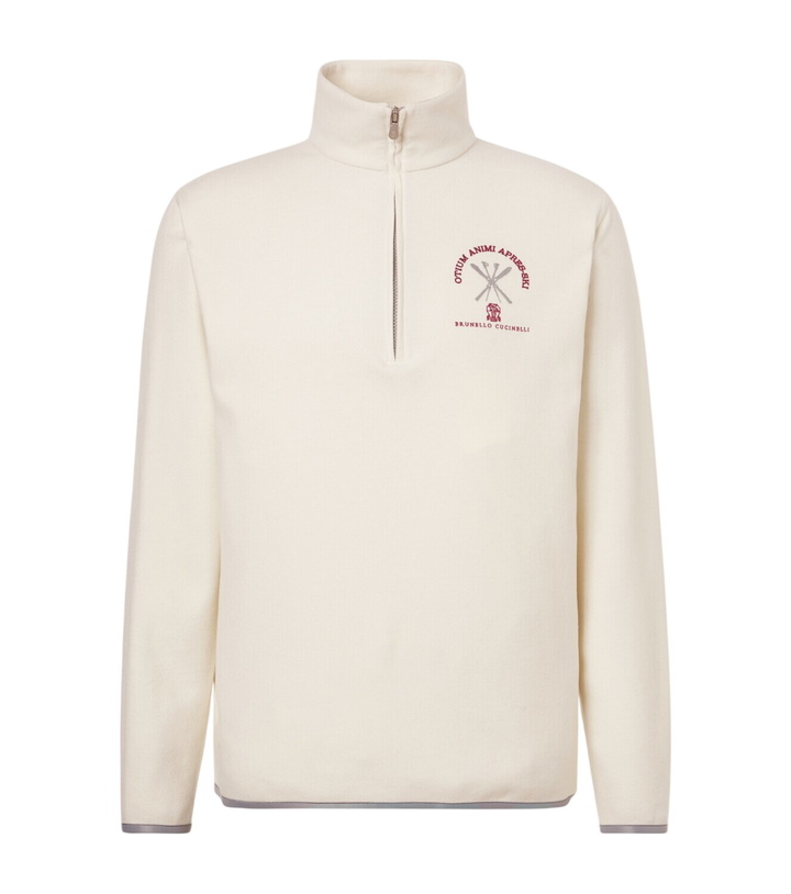 Photo: Brunello Cucinelli Cashmere and cotton-blend half-zip sweatshirt