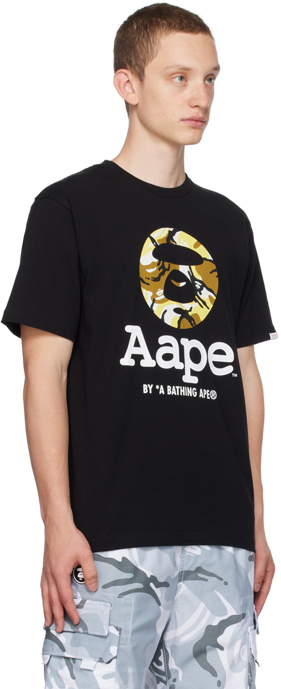 AAPE by A Bathing Ape Black Moonface Camo T-Shirt AAPE by A Bathing Ape