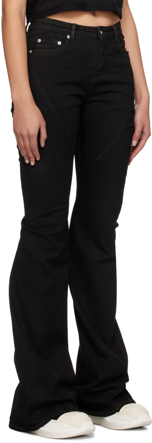 Rick Owens DRKSHDW Black Bias Bootcut Jeans Rick Owens Drkshdw
