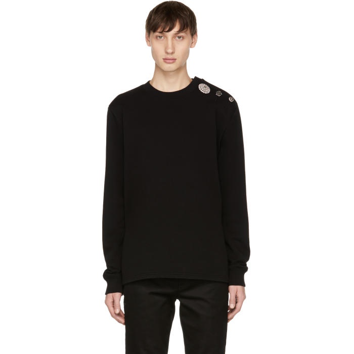 Photo: Givenchy Black Crystal Button Sweater 