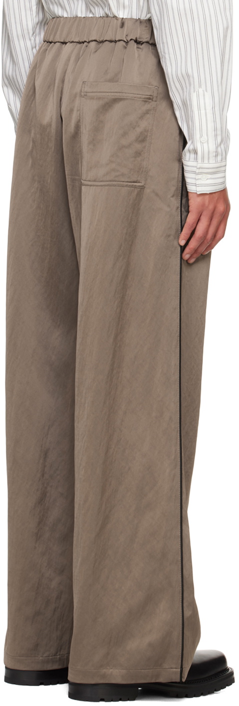System Brown Satin Trousers