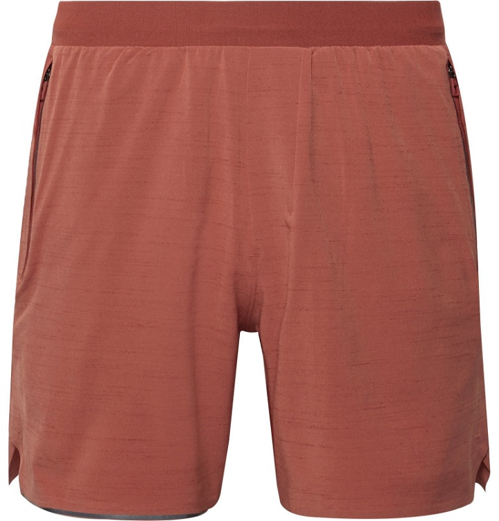Photo: Lululemon - Switch Up Mesh-Panelled Stretch-Shell Shorts - Red