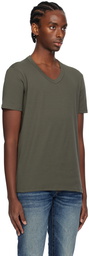 TOM FORD Khaki V-Neck T-Shirt