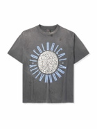 SAINT Mxxxxxx - Ideological Abnormality Distressed Printed Cotton-Jersey T-Shirt - Gray