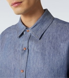 God's True Cashmere Linen denim shirt with carnelian