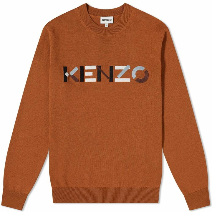 Photo: Kenzo Men's Embroidered Logo Crew Knit in Paprika