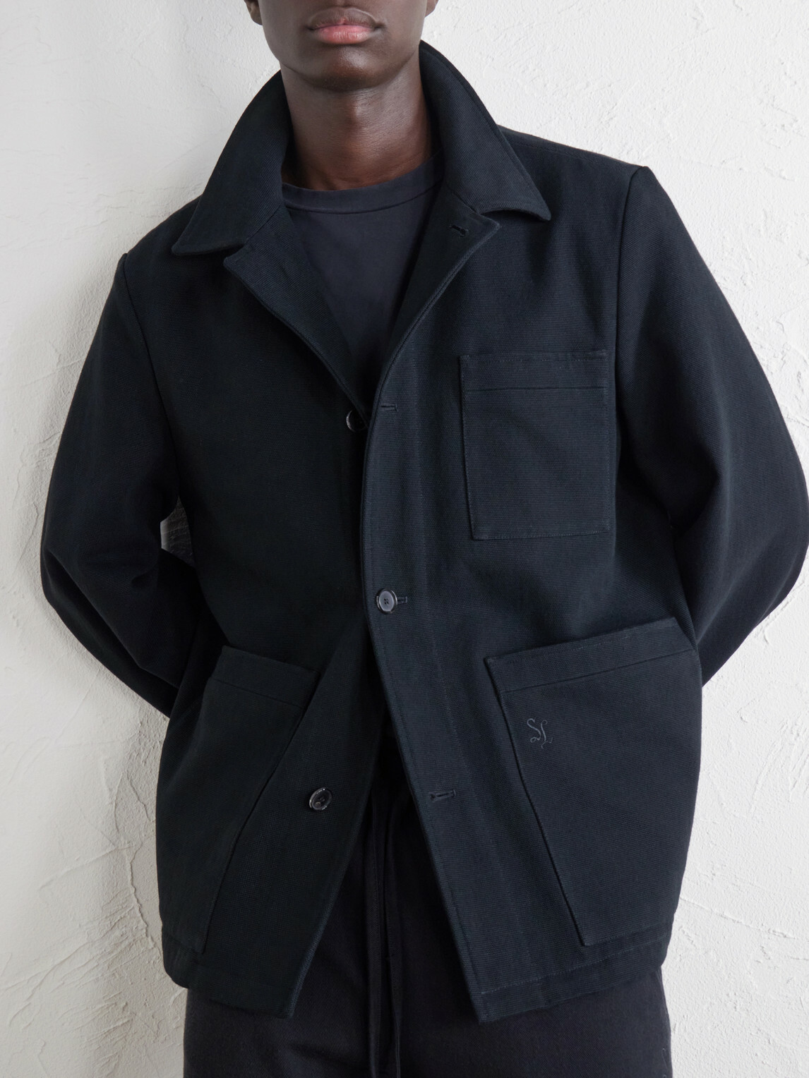 SECOND / LAYER - Dubb's Cotton-Twill Overshirt - Black