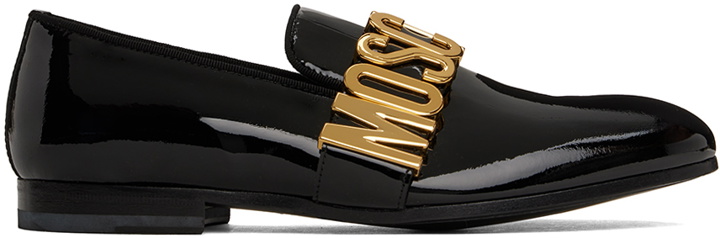 Photo: Moschino Black Maxi Lettering Loafers
