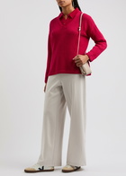 Eileen Fisher Wide-leg Wool Trousers Off White