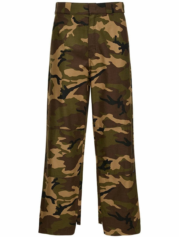 Photo: PALM ANGELS Tailored Camouflage Cotton Workpants