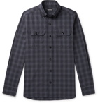 TOM FORD - Slim-Fit Checked Cotton-Flannel Shirt - Gray