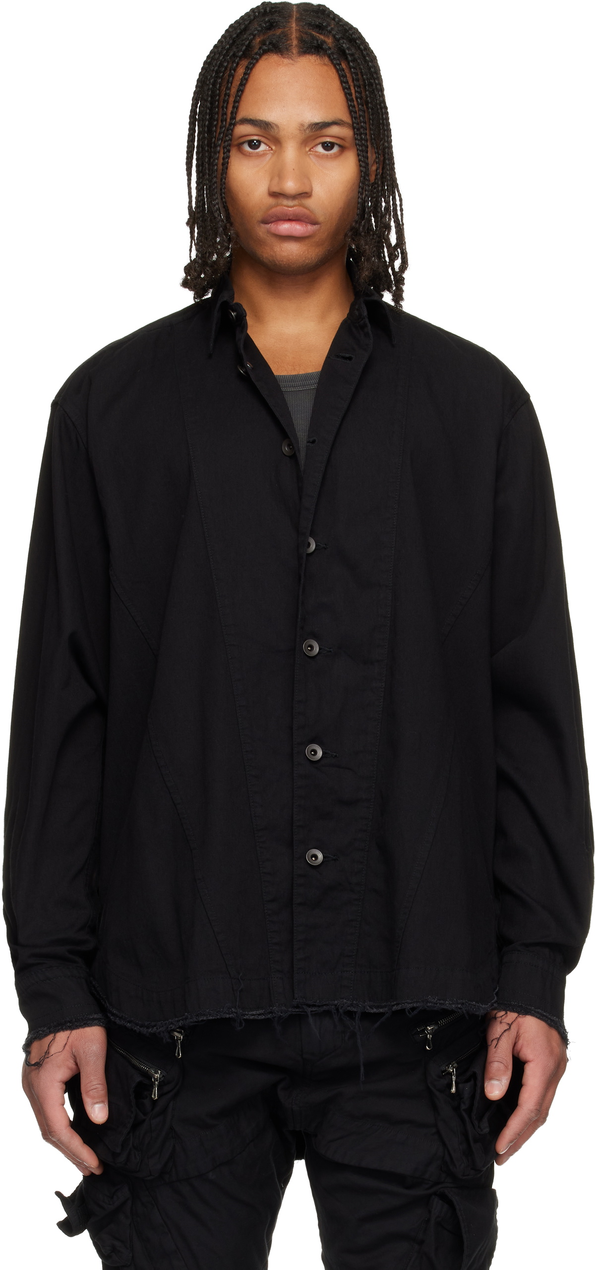 Julius Black Degraded Punk Wide Jeans Julius