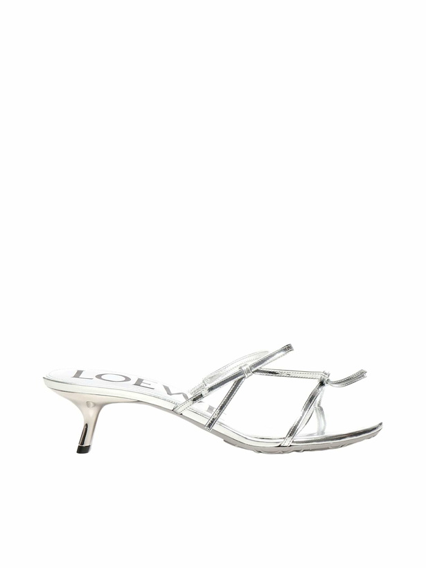 Photo: Loewe Petal Sandals In Metallic Calfskin