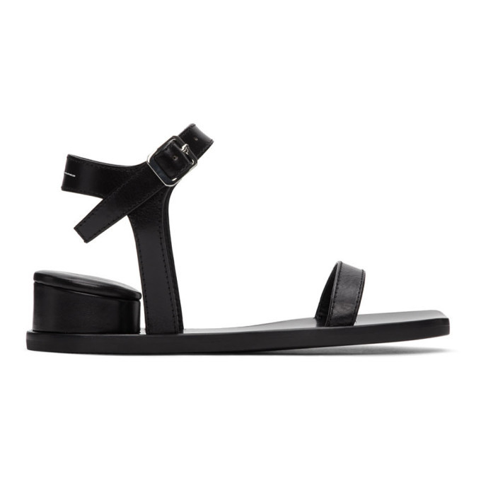 MM6 Maison Margiela Black Cushion Heel Sandals MM6 Maison Margiela