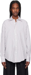 Filippa K White & Brown Classic Stripe Shirt