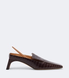 Calvin Klein Collection Tilda croc-effect leather slingback pumps