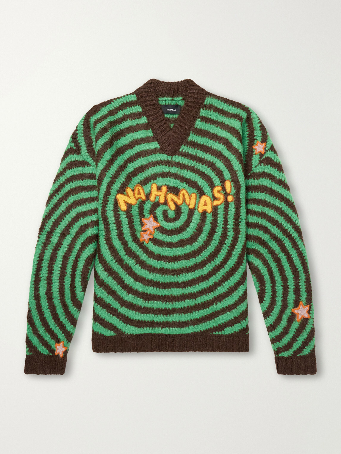NAHMIAS - Embroidered Alpaca-Blend Crochet Sweater - Green