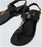 Saint Laurent Cassandre leather thong sandals