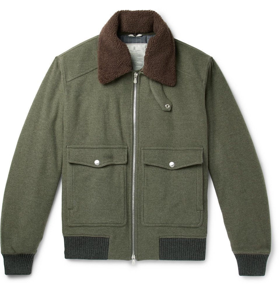 Brunello Cucinelli - Shearling-Trimmed Wool and Cashmere-Blend