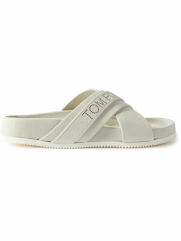 Photo: TOM FORD - Wicklow Perforated Suede Slides - Neutrals