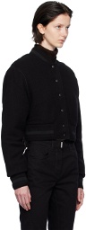 Givenchy Black Cropped Varsity Bomber Jacket
