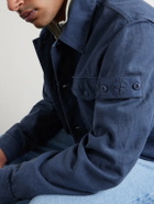 Stone Island - STONE ISLAND GHOST Linen-Blend Trucker Jacket - Blue