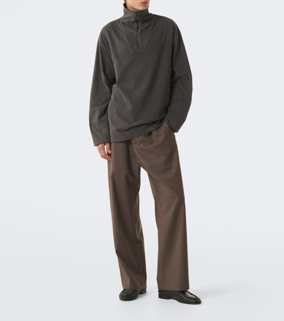 The Row Marcielo cotton half-zip top