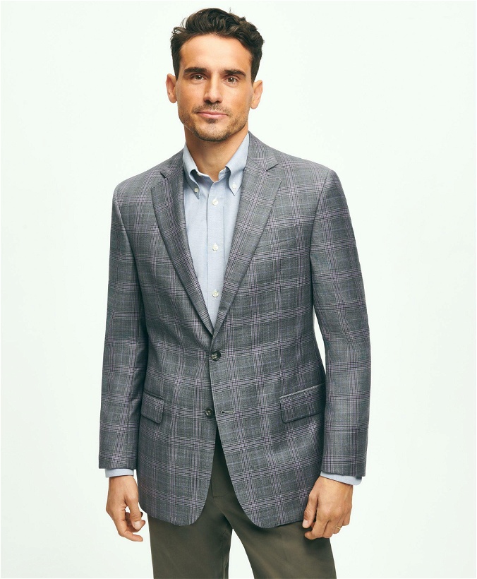 Photo: Brooks Brothers Men's Madison Relaxed-Fit Wool Check Sport Coat | Grey