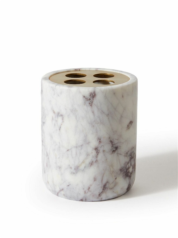 Photo: Soho Home - Thornton Marble and Brass Toothbrush Holder