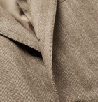 Beams F - Herringbone Wool and Cashmere-Blend Overcoat - Brown