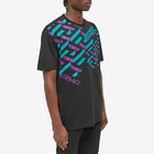 Versace Men's Geometric Print Logo T-Shirt in Black/Purple