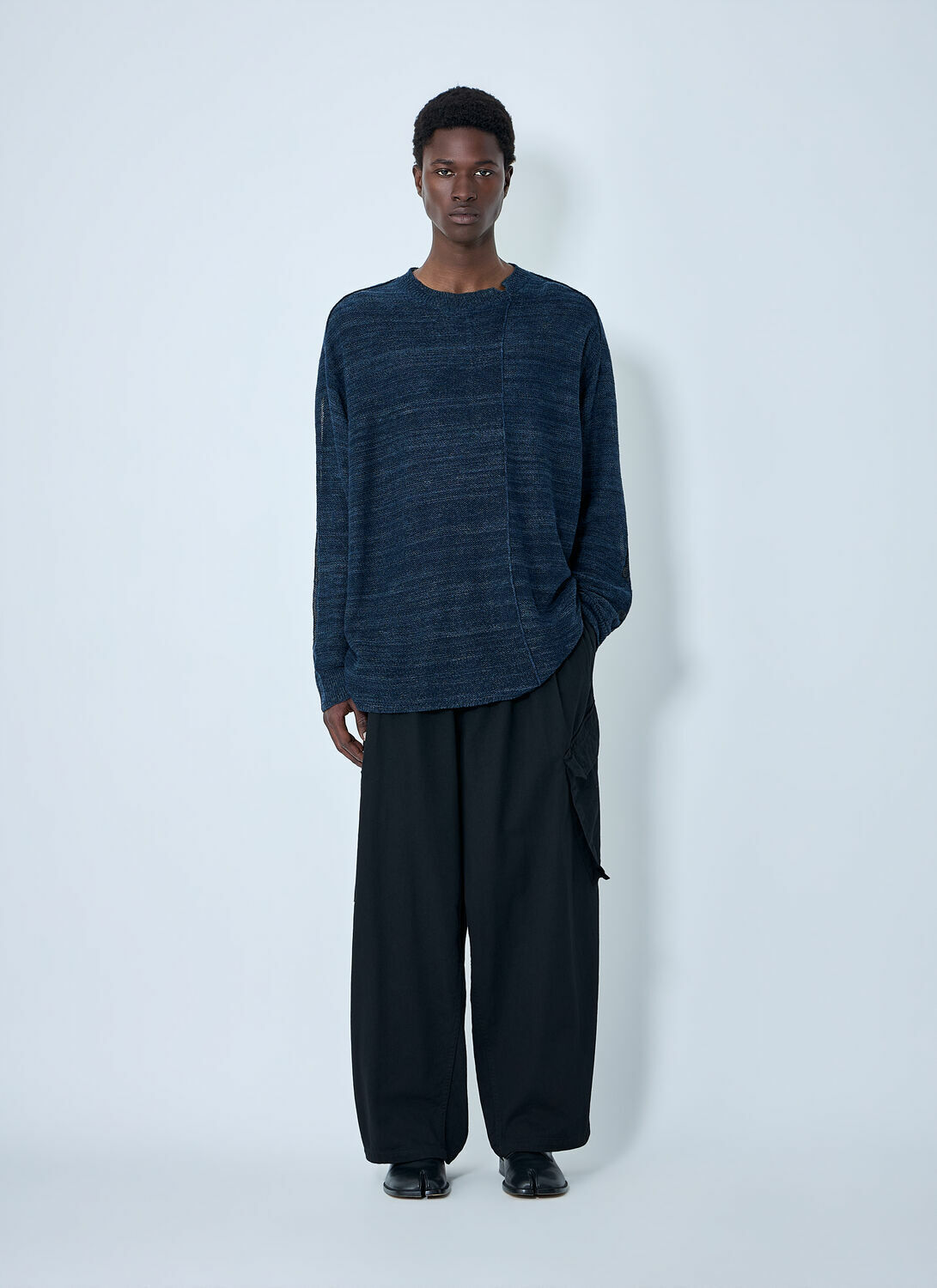Yohji Yamamoto 7G 2PLY Pallarel Yarn Button Detail Sweater